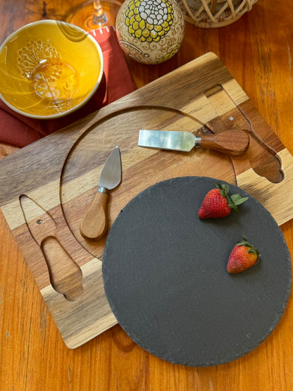 Lumira Cheese Board & Knives with Slate