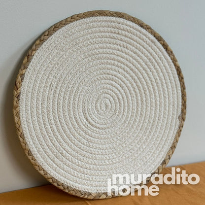 MURADITOHOME Crisanto & Luningning Water Hyacinth with Cotton Cloth 13 inches