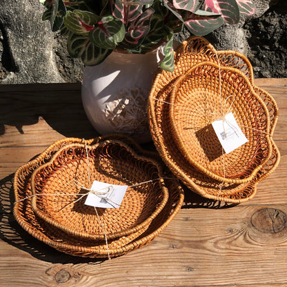 MURADITOHOME Rattan Lady Round ( set of 2)  9.75,8 inches