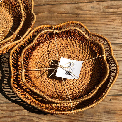 MURADITOHOME Rattan Lady Round ( set of 2)  9.75,8 inches