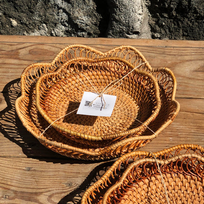 MURADITOHOME Rattan Lady Round ( set of 2)  9.75,8 inches
