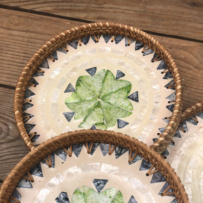 MURADITOHOME Mother of Pearl Round Tray Set of 3 (10.5,8.5,8 inch)