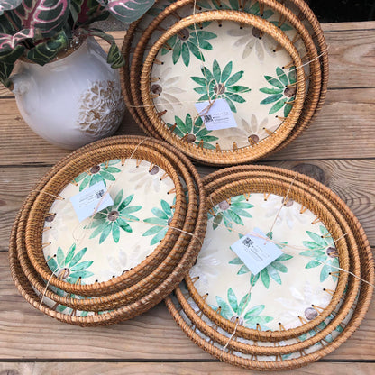 MURADITOHOME Mother of Pearl Round Tray Set of 3 (10.5,8.75,8 inch) Batch 3