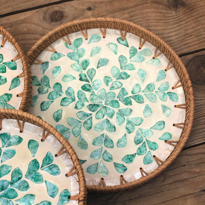 MURADITOHOME Mother of Pearl Round Tray Set of 3 (10.5,8.75,8 inch) Batch 8