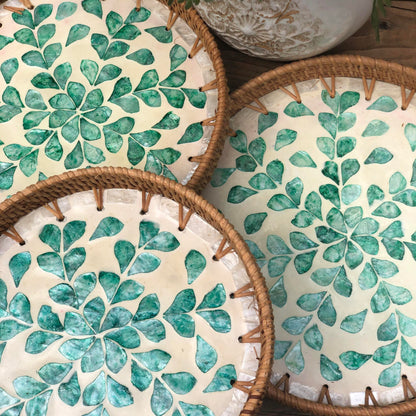 MURADITOHOME Mother of Pearl Round Tray Set of 3 (10.5,8.75,8 inch) Batch 8