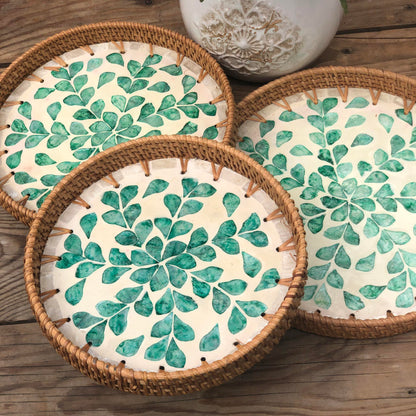 MURADITOHOME Mother of Pearl Round Tray Set of 3 (10.5,8.75,8 inch) Batch 8