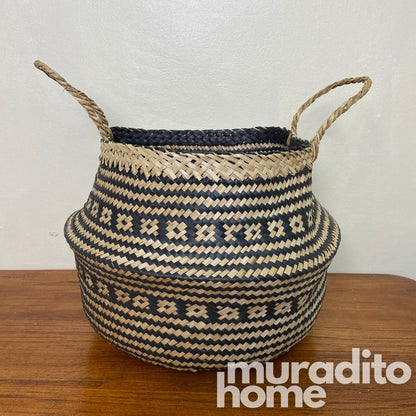 MURADITOHOME Printed Seagrass Basket 10x14, 5x14.5 Inches