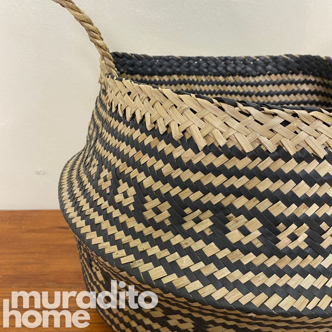MURADITOHOME Printed Seagrass Basket 10x14, 5x14.5 Inches