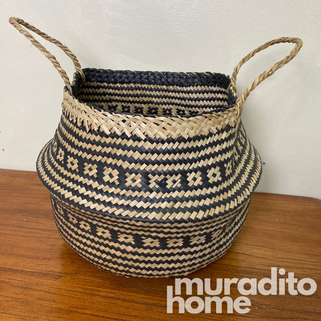 MURADITOHOME Printed Seagrass Basket 10x14, 5x14.5 Inches
