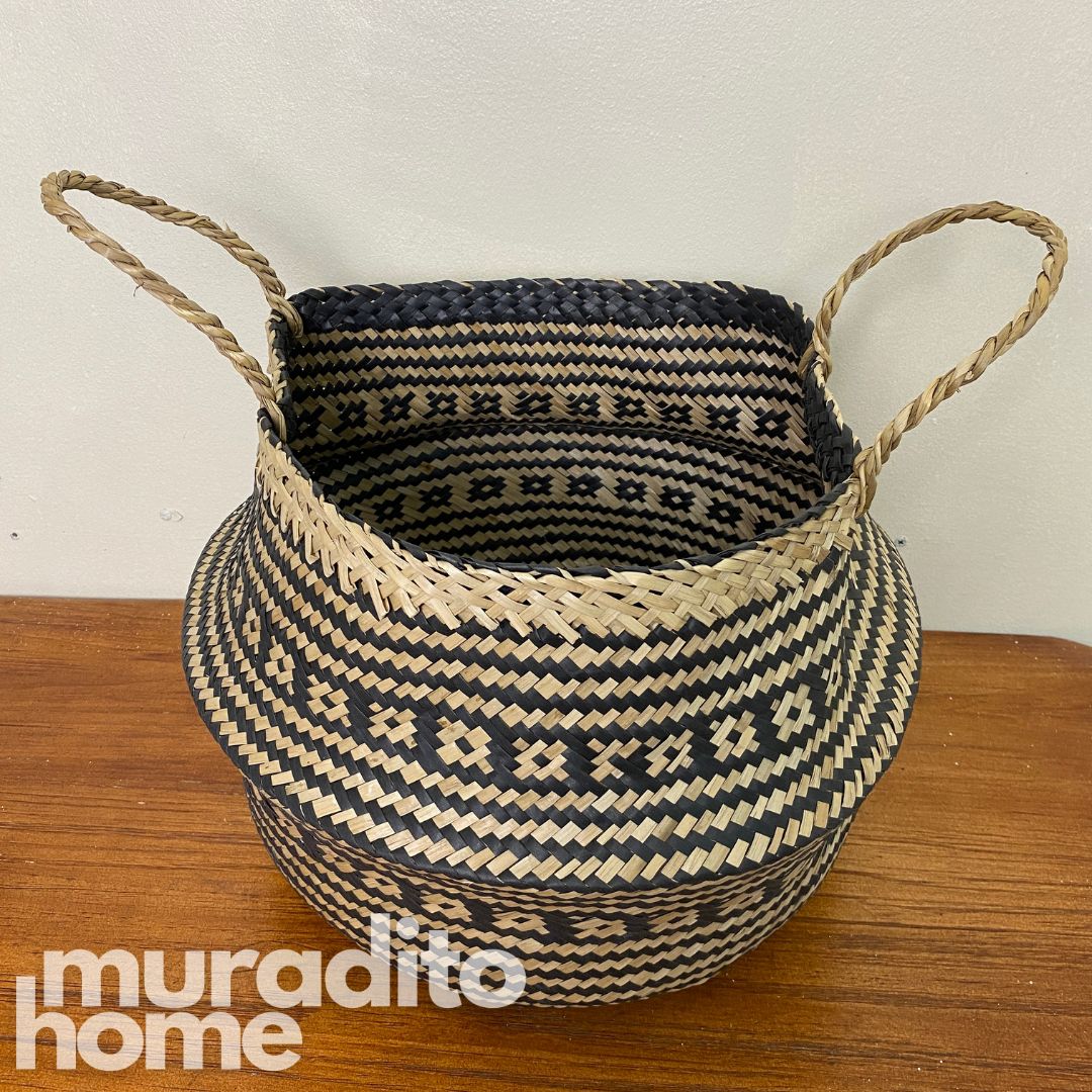 MURADITOHOME Printed Seagrass Basket 10x14, 5x14.5 Inches