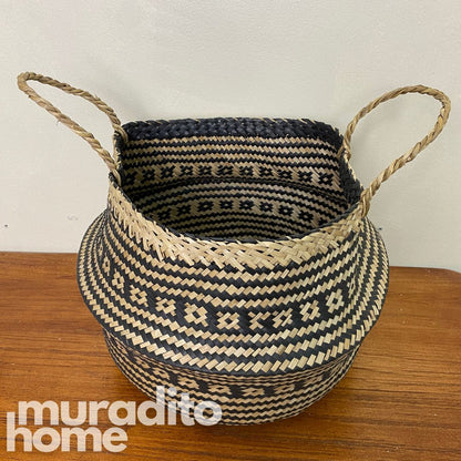 MURADITOHOME Printed Seagrass Basket 10x14, 5x14.5 Inches