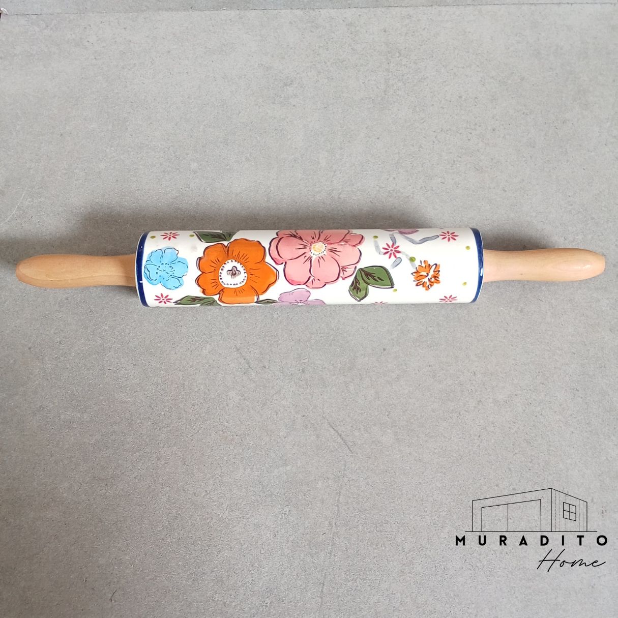 MURADITOHOME Holiday Christmas Rolling Pin 18.25 inch