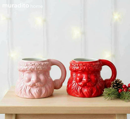 MURADITOHOME Premium Christmas Santa Face Shaped Mug Collection