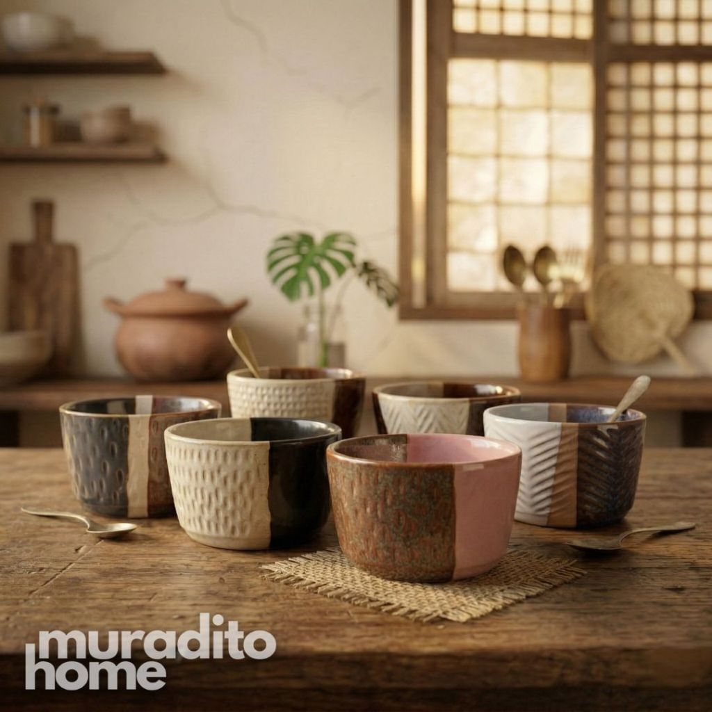 Muraditohome Homa Stoneware Small Bowl 3.5 in Minimalist Side Dish