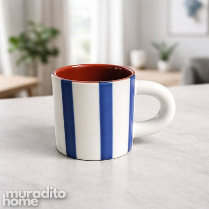 Muraditohome Alara Striped Ceramic Mug 150 ml
