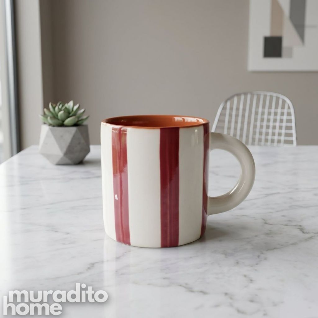 Muraditohome Alara Striped Ceramic Mug 150 ml