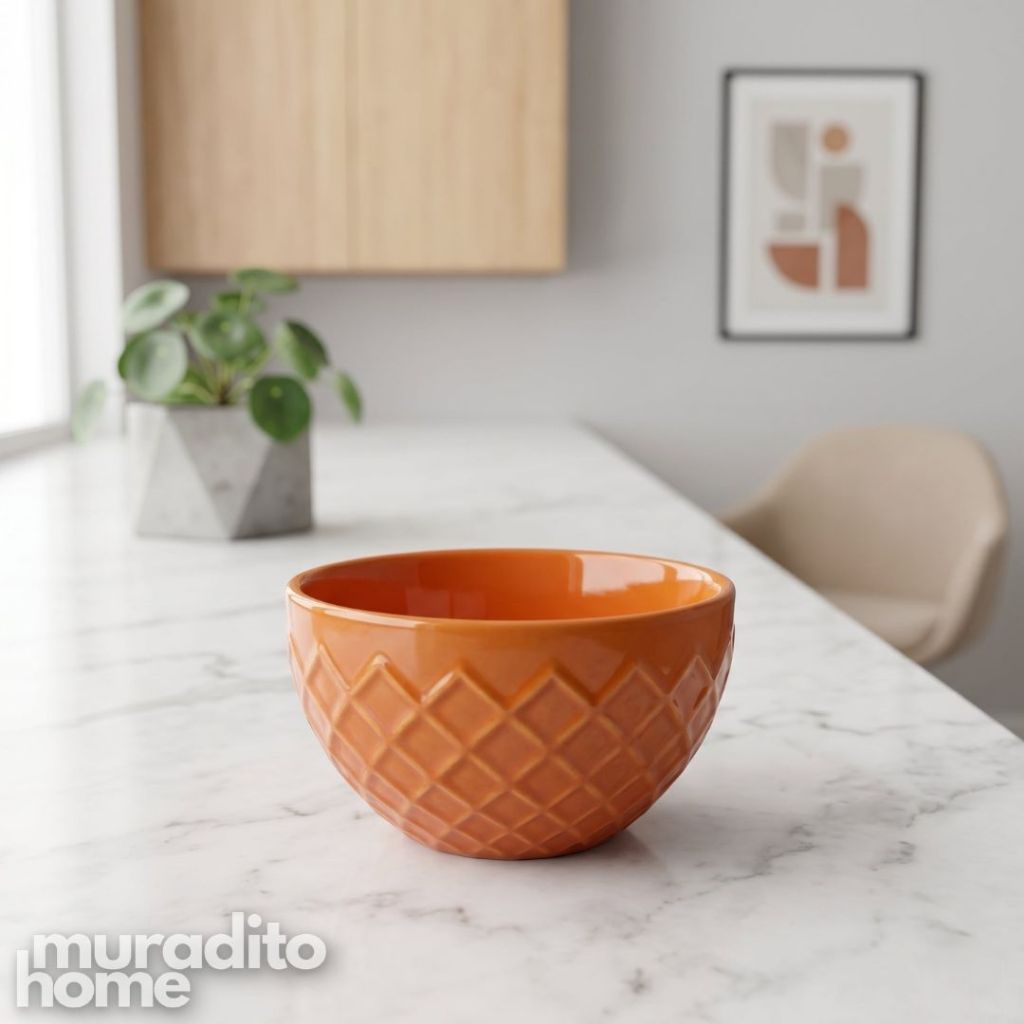 Muraditohome Mini Textured Ceramic Dessert Bowl 3.5x2 in