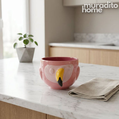 Muraditohome Cute 3D Animal Face Ceramic Bowl 5.25x4 inches