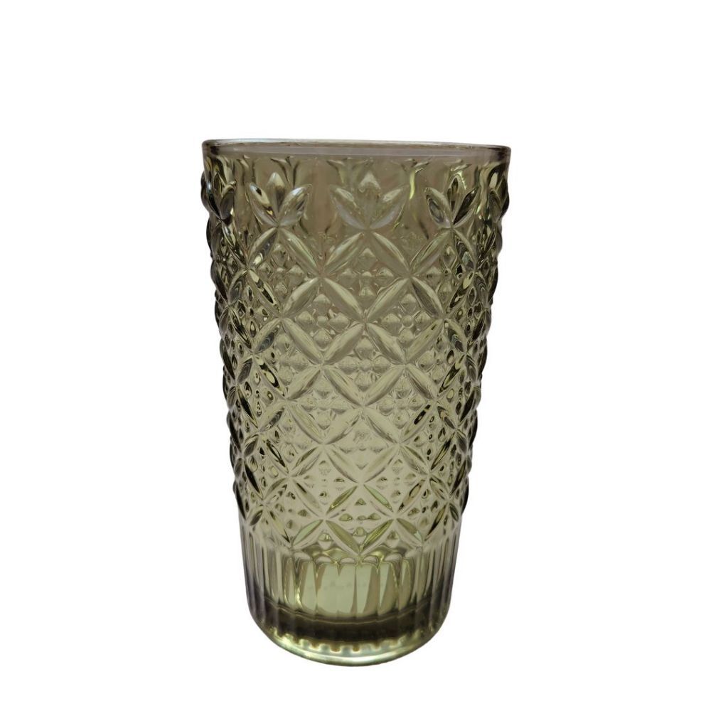 Muraditohome Jinora Moss Glassware Collection | Premium Vintage Embossed Green Glass
