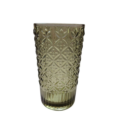 Muraditohome Jinora Moss Glassware Collection | Premium Vintage Embossed Green Glass