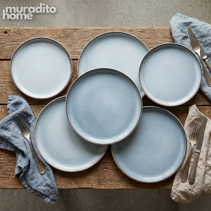 Muraditohome Premium Slate Blue Stoneware Dinnerware Collection