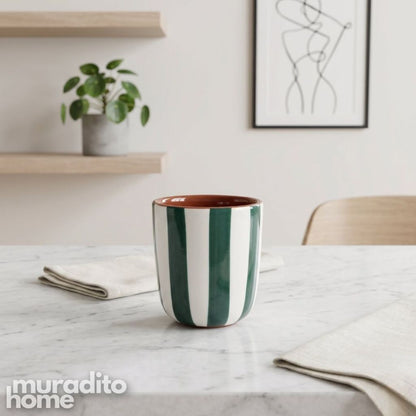Muraditohome Alaria Striped Ceramic Espresso Cup 100 ml
