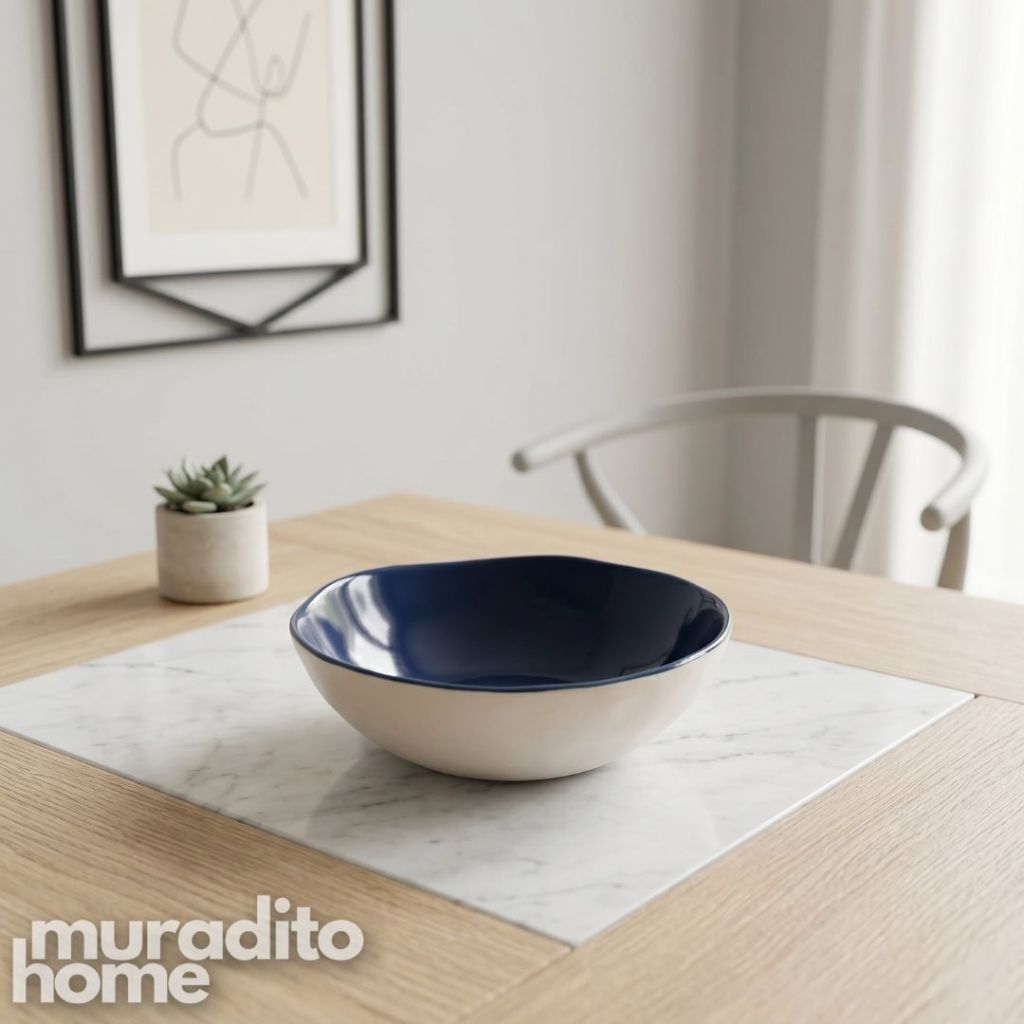 Muraditohome Minamalist Two-Tone Ceramic Bowl 5x1.5 inches