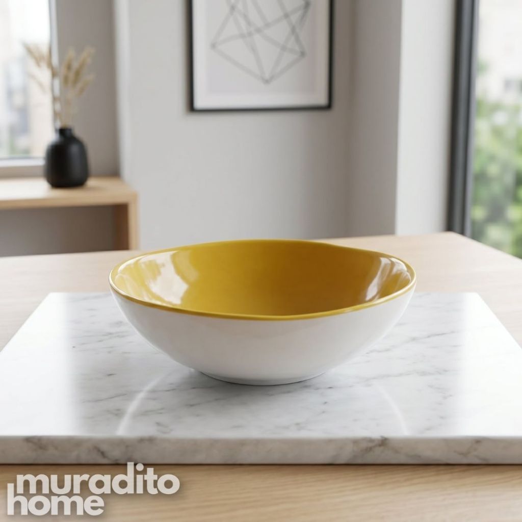 Muraditohome Minamalist Two-Tone Ceramic Bowl 5x1.5 inches