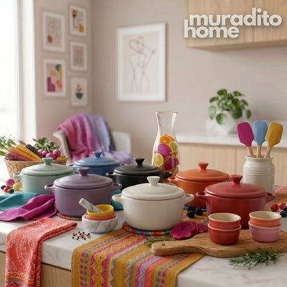 Muraditohome French Ceramic Mini Bowl with Lid 5x4x2.5 inches