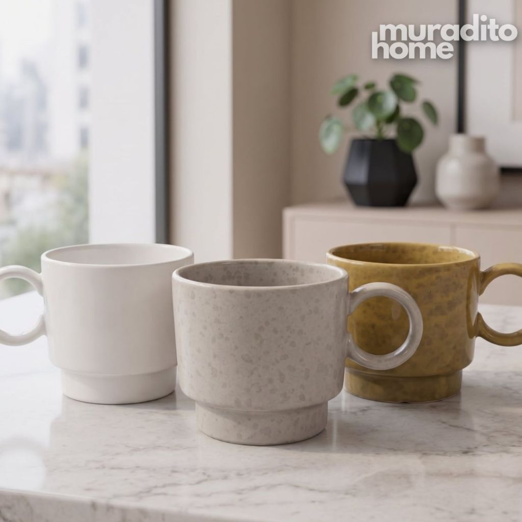 Muraditohome Lean Stackable Ceramic Mug 250 ml