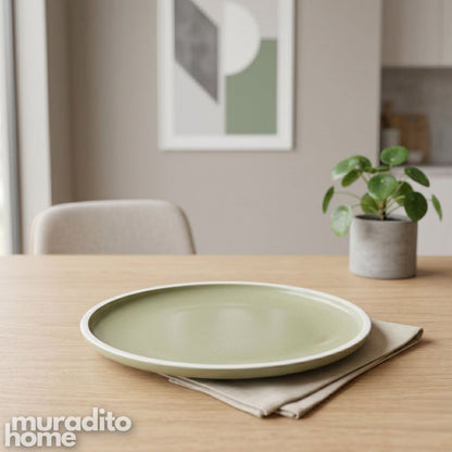 Muraditohome Minimalist Flat Rim Ceramic Dinnerware Collection
