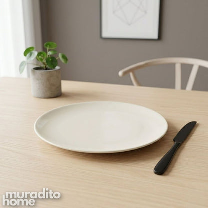 Muraditohome Tahom Minimalist Ceramic Plate Unique Egg Shape and Round Plate Collection