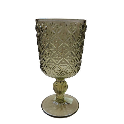 Muraditohome Jinora Moss Glassware Collection | Premium Vintage Embossed Green Glass