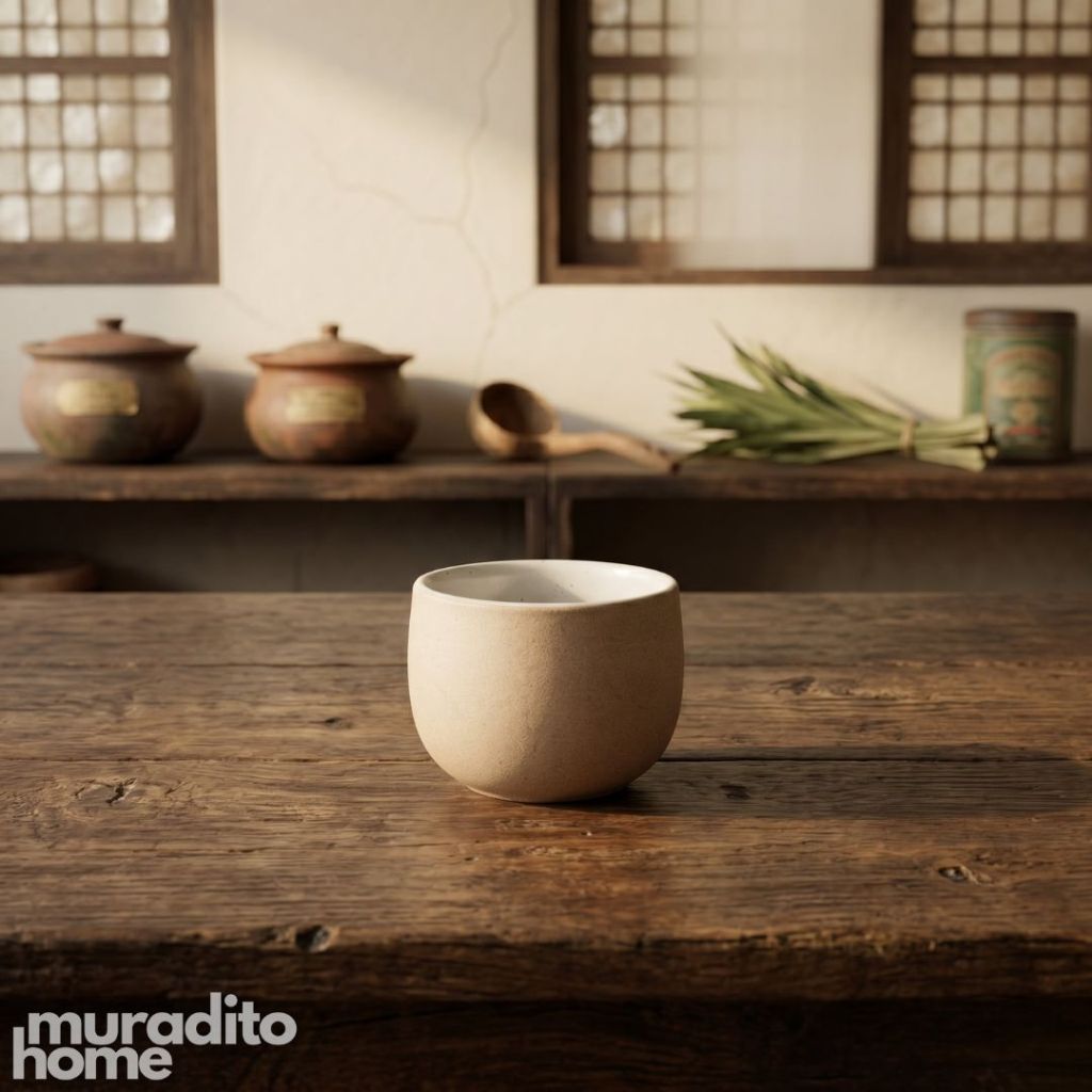 Muraditohome Aesthetic Stoneware Teacup Minimalist Handleless Espresso Cup 100ml