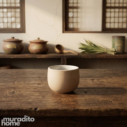 Muraditohome Aesthetic Stoneware Teacup Minimalist Handleless Espresso Cup 100ml