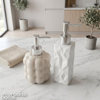 Muraditohome Aesthetic Modern Ceramic Soap Dispenser 350 ml and 410 ml