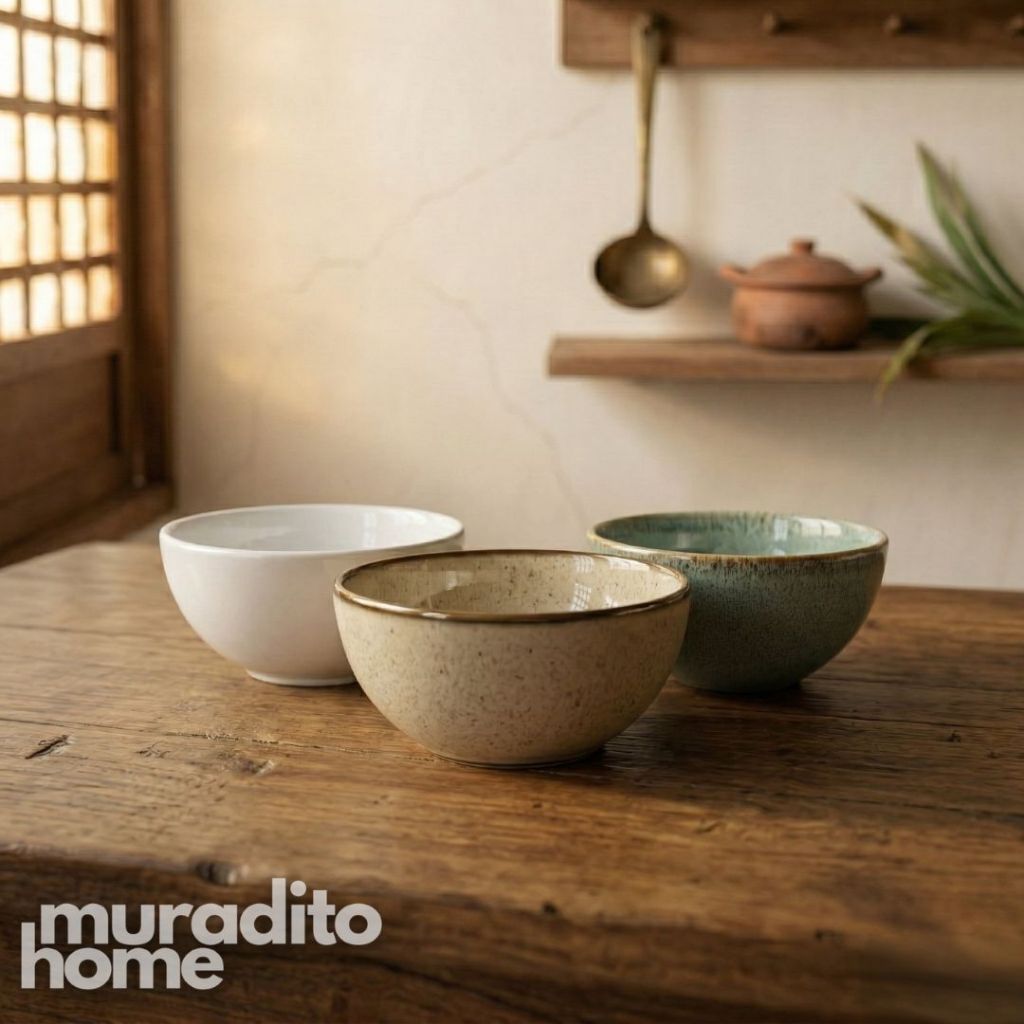 Muraditohome Terra Rustic Ceramic Bowl 3.75x1.75 in
