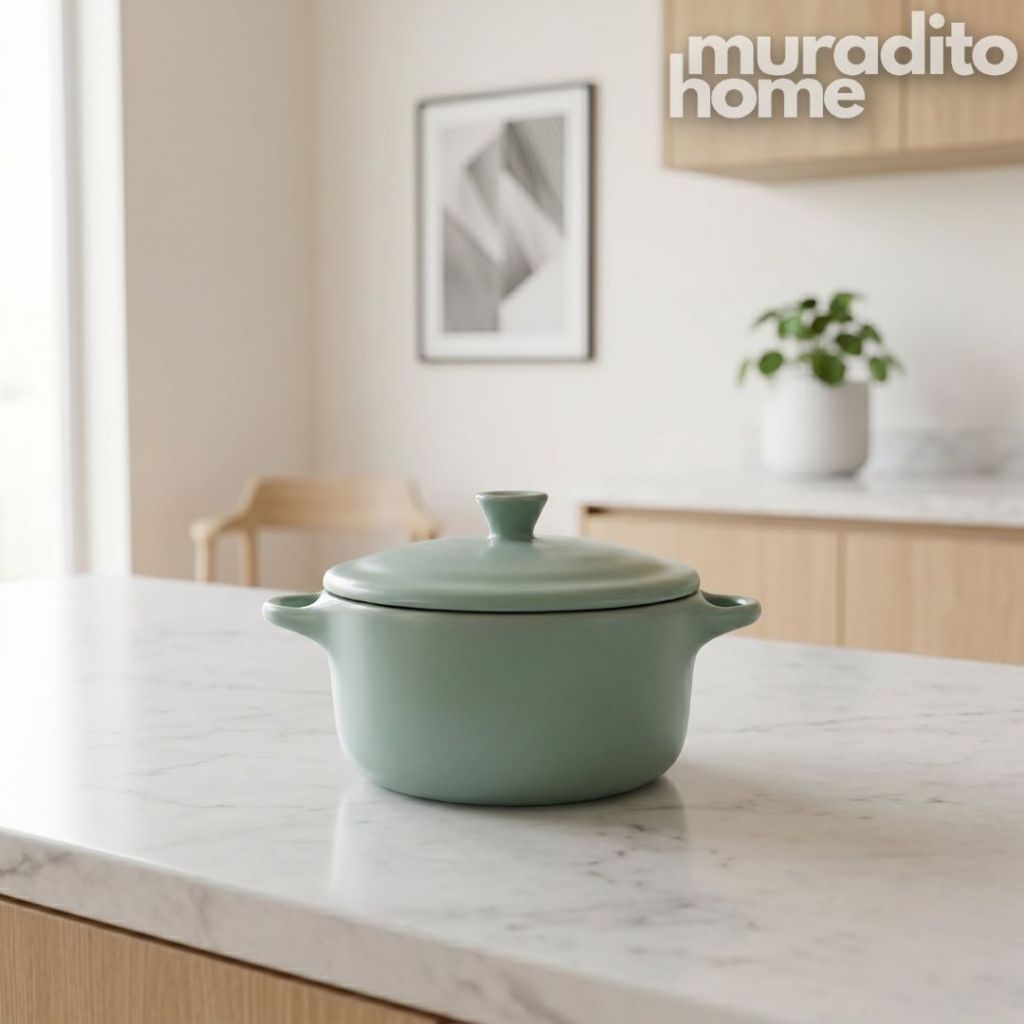 Muraditohome French Ceramic Mini Bowl with Lid 5x4x2.5 inches