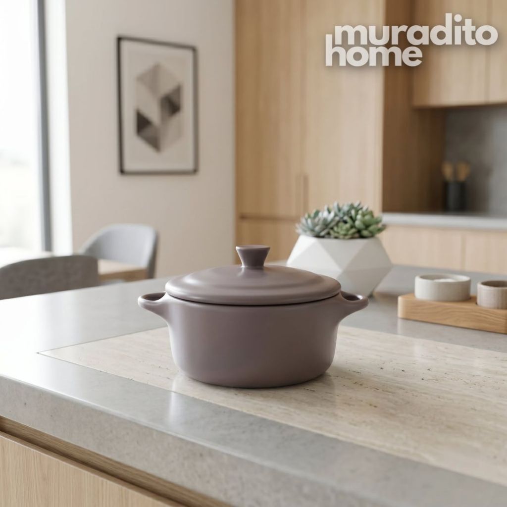 Muraditohome French Ceramic Mini Bowl with Lid 5x4x2.5 inches