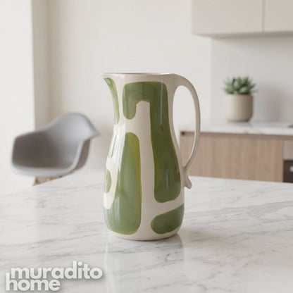 Muraditohome Boudoir Ceramic Deco Kitchenware Vibrant Abstract Cups, Serving Bowl & Oval Platter