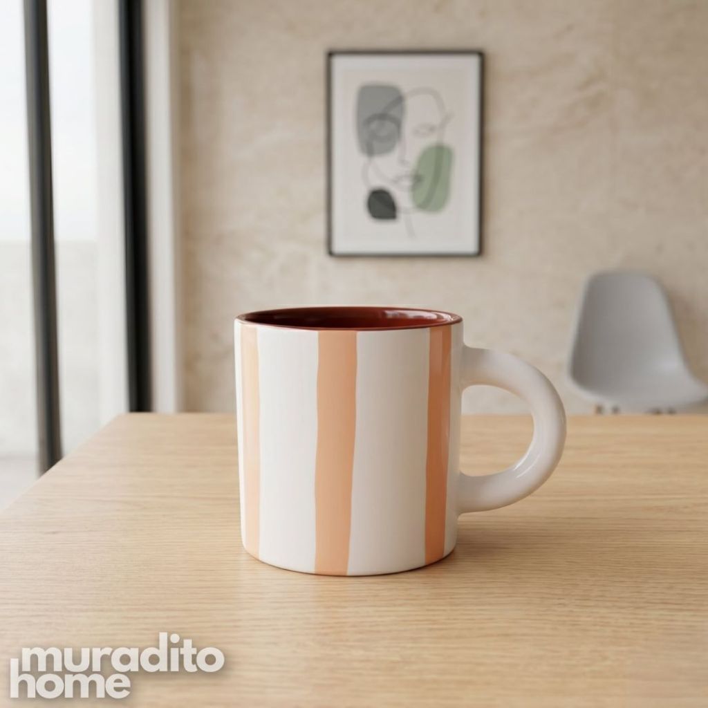 Muraditohome Alara Striped Ceramic Mug 150 ml