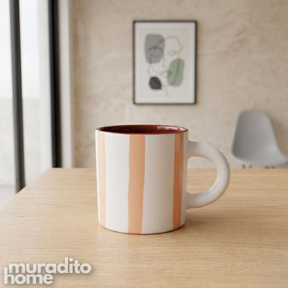 Muraditohome Alara Striped Ceramic Mug 150 ml