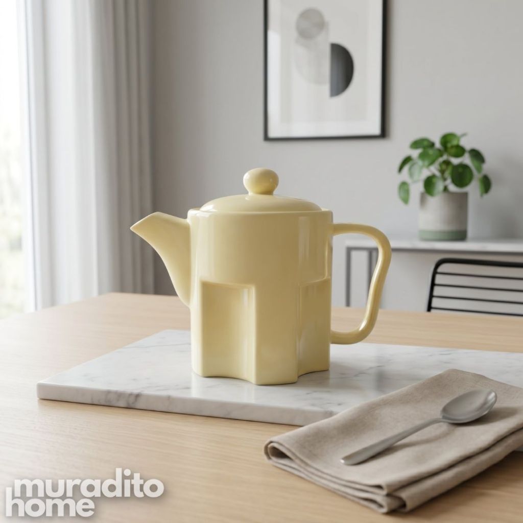 Muraditohome Modern Geometric Ceramic Teapot 330 ml