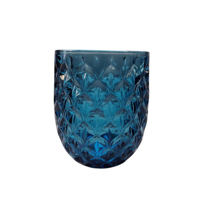 Muraditohome Neytiri Blue Glassware Collection | Premium Vintage Embossed Ocean Blue Glass