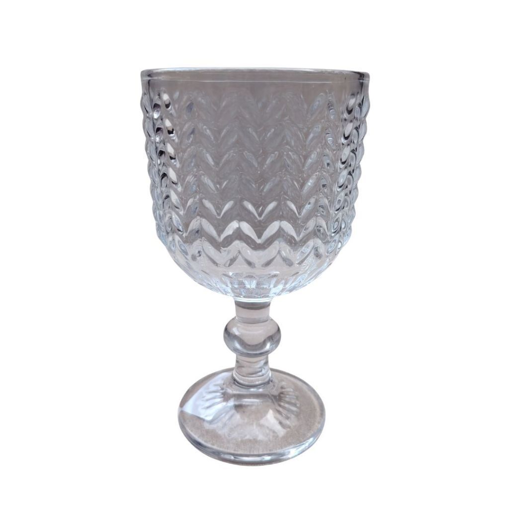 Muraditohome Zolia Clear Glassware Collection | Premium Vintage Wavy Chevron Transparent Glass