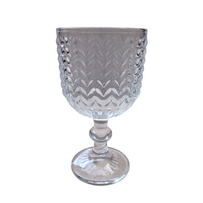 Muraditohome Zolia Clear Glassware Collection | Premium Vintage Wavy Chevron Transparent Glass