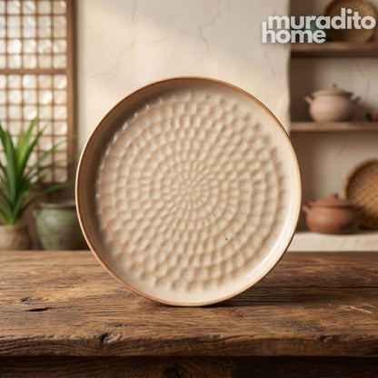 Muraditohome Aesthetic Textured Stoneware Dinner Plate 10.25x1 inches