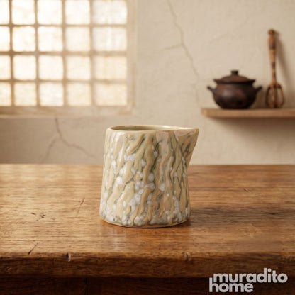 Muraditohome Vinya Porcelain Milk Jug 50ml | Mini Creamer & Sauce Jug | Lava, Sea, Moss & Grass