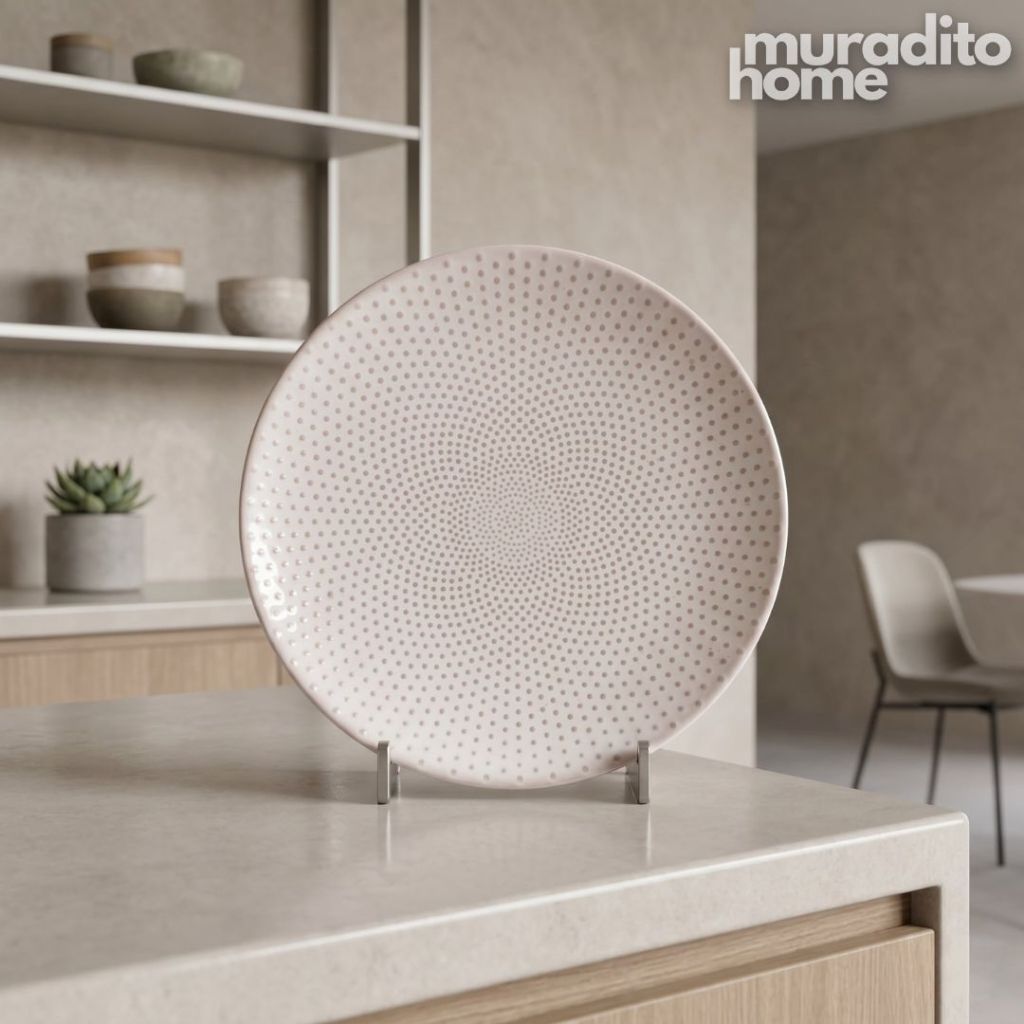 Muraditohome Aesthetic Embossed White Ceramic Dinnerware Collection