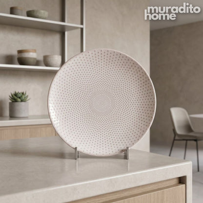 Muraditohome Aesthetic Embossed White Ceramic Dinnerware Collection